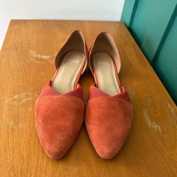 Eileen Fisher Women’s Asha-su Terracotta Spice Mesh and Plush Suede Almond Toe F - Picture 3 of 12